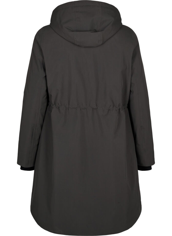 Funksjonell parkas vinterjakke med hette, Raven, Packshot image number 1