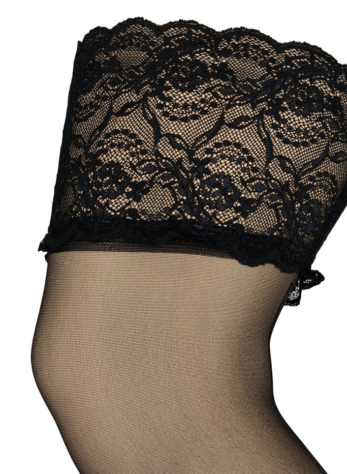 Selvsittende str&oslash;mper i 20 denier, Svart, Packshot image number 2