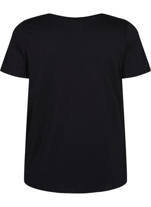 Pysjamas T-skjorte av bomull med trykk, Black w. Be , Packshot image number 1