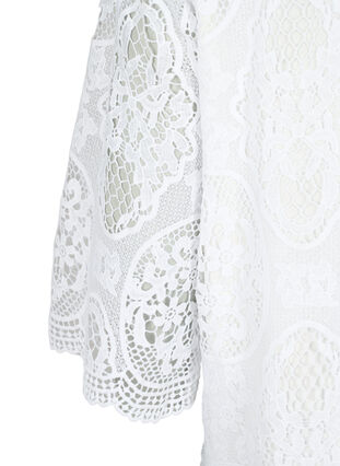 Zizzi Kortermet festkjole med blonder, Bright White, Packshot image number 3