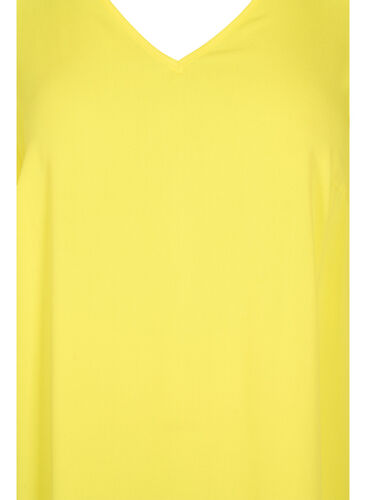 Kjole i viskose med V-hals, Blazing Yellow, Packshot image number 2