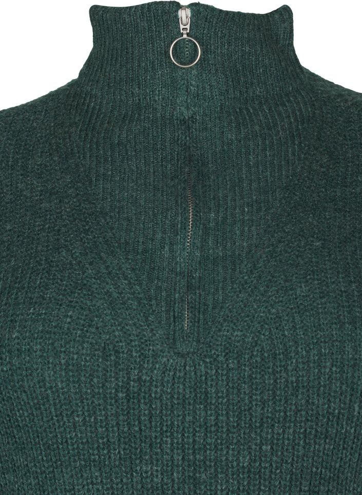 FLASH - Strikket kjole med høy hals, Sea Moss Mel., Packshot image number 2