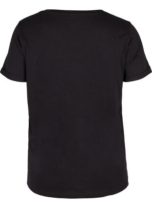 T-skjorte med trykk i bomull til trening , Black Lights Active, Packshot image number 1