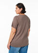 Kortermet bluse med knappestolpe, Brun, Model image number 2