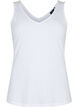 Basic top i ribbet materiale med V-utskjæring, Bright White, Packshot image number 0