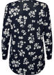 Blomstret bluse med lange ermer, Bl&aring;, Packshot image number 1