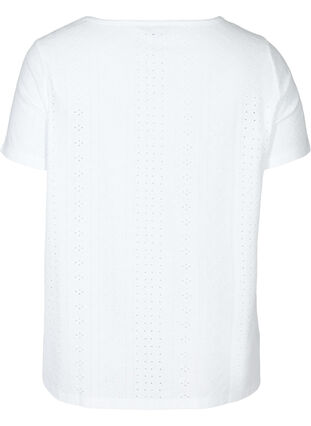 T-skjorte med broderi anglaise, White, Packshot image number 1