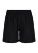 Løse shorts i bomullsmiks med lin, Black, Packshot image number 0