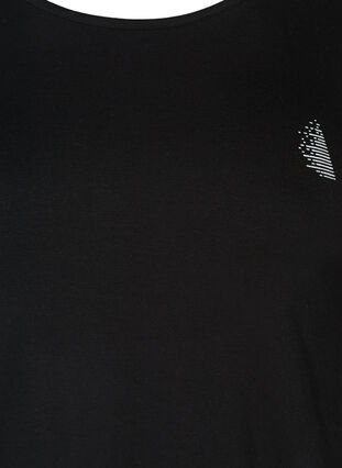 Treningsbluse med mesh og print, Black, Packshot image number 2