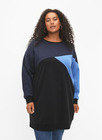 Lang genser med colorblock, Night S. Color Block, Model