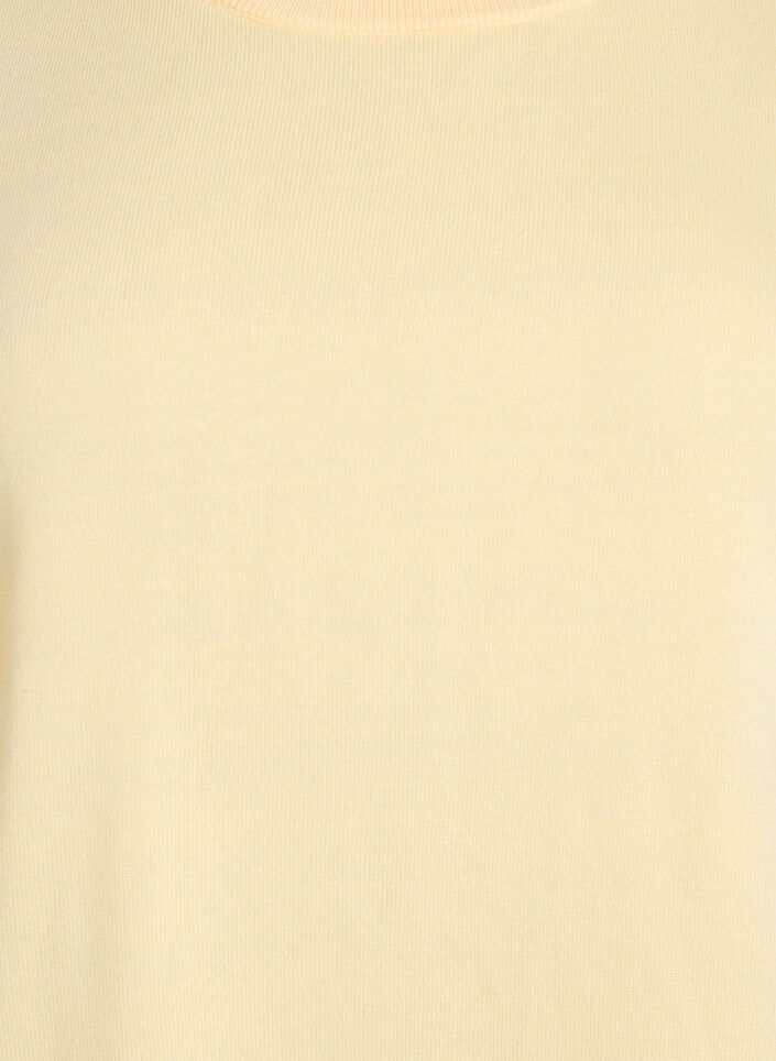 FLASH - Finstrikket bluse med korte ermer, Gul, Packshot image number 1