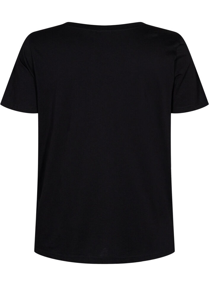 T-skjorte til trening med trykk, Black w. Pink A, Packshot image number 1