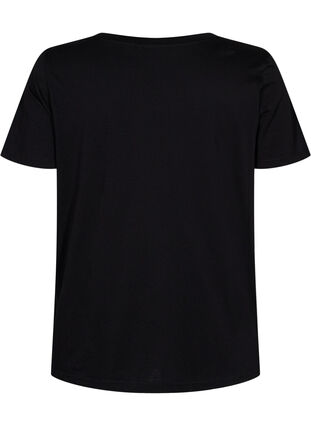 T-skjorte til trening med trykk, Black w. Pink A, Packshot image number 1