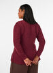 Jersey bluse med ribbet tekstur og A-linje passform, R&oslash;d, Model image number 2