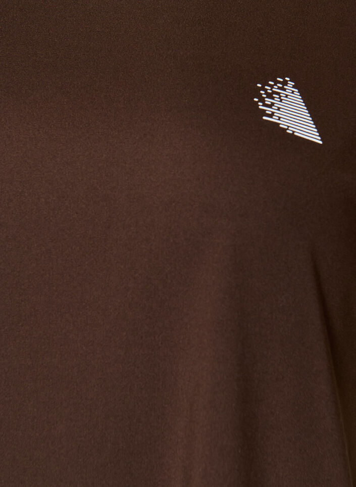 Ensfarget trenings-T-skjorte, Brun, Packshot image number 2