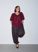 Paljettbluse med ballongermer, R&oslash;d, Model image number 1