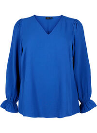 V-hals bluse med lange ermer