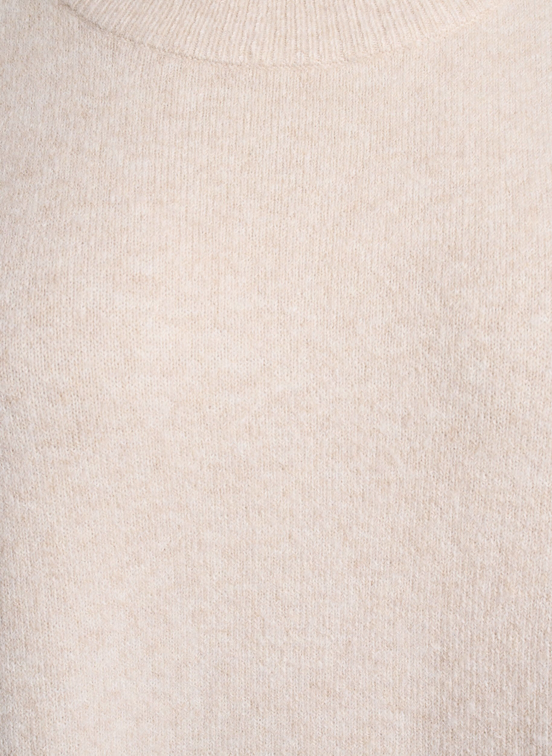 Zizzi Strikket kjole med 3/4 ermer og rund hals, P. Stone White Mel., Packshot image number 2