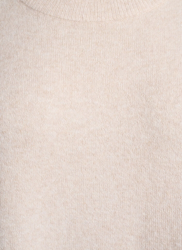 Strikket kjole med 3/4 ermer og rund hals, P. Stone White Mel., Packshot image number 2