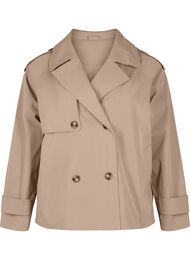 Kort trenchcoat med klassiske detaljer, Desert Taupe