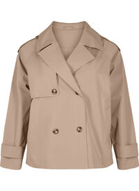 Kort trenchcoat med klassiske detaljer, Grå Kort trenchcoat med klassiske detaljer