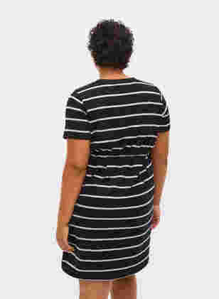 Stripete gravidkjole i viskose, Black Grey Stripe, Model