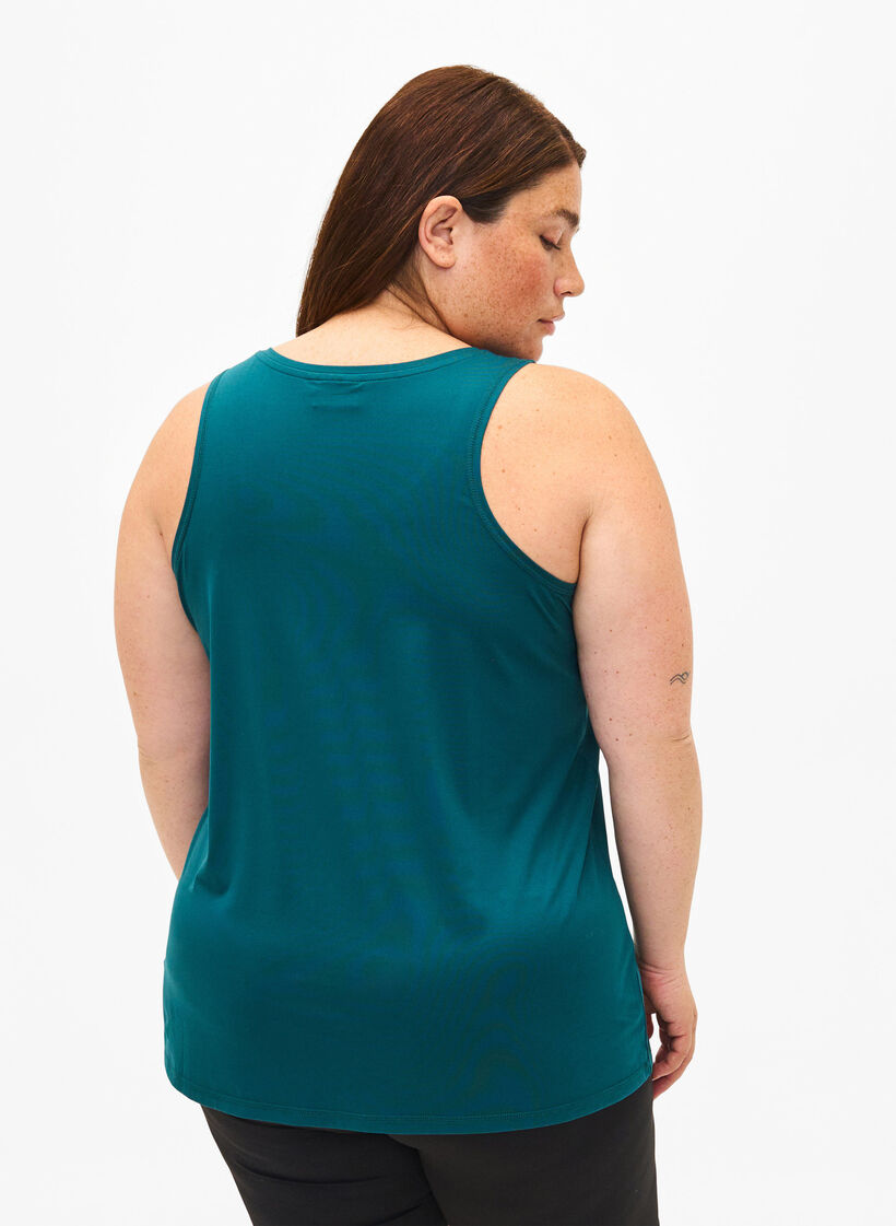 Treningsoverdel med rund hals, Deep Teal, Model image number 1