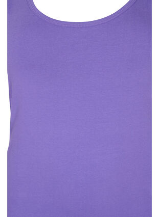 Ensfarget basic topp i bomull, Ultra Violet, Packshot image number 2