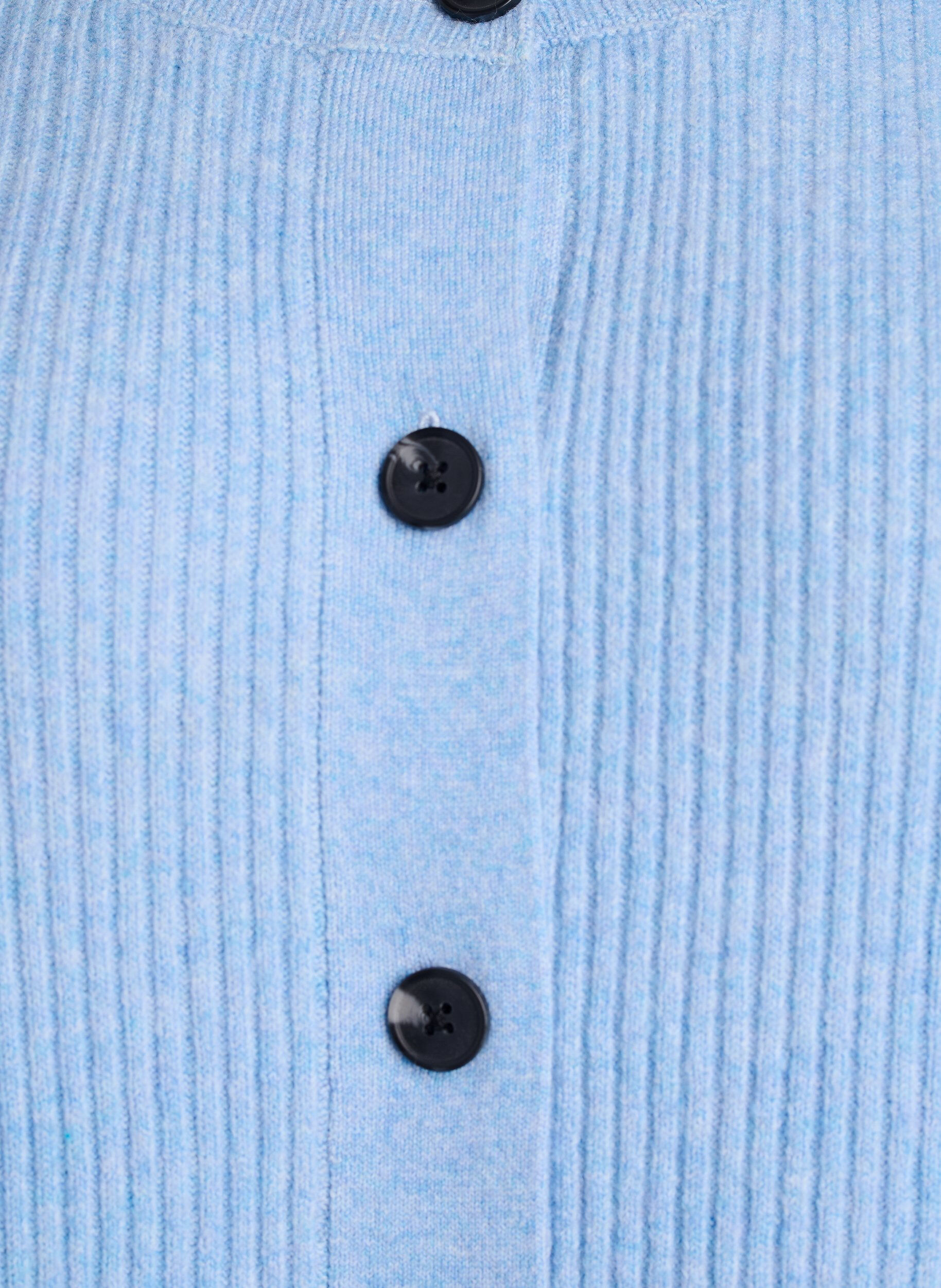 ZizziRibbestrikket cardigan med knapper, Bl&aring;, Packshot image number 2