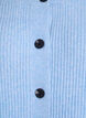 Ribbestrikket cardigan med knapper, Bl&aring;, Packshot image number 2
