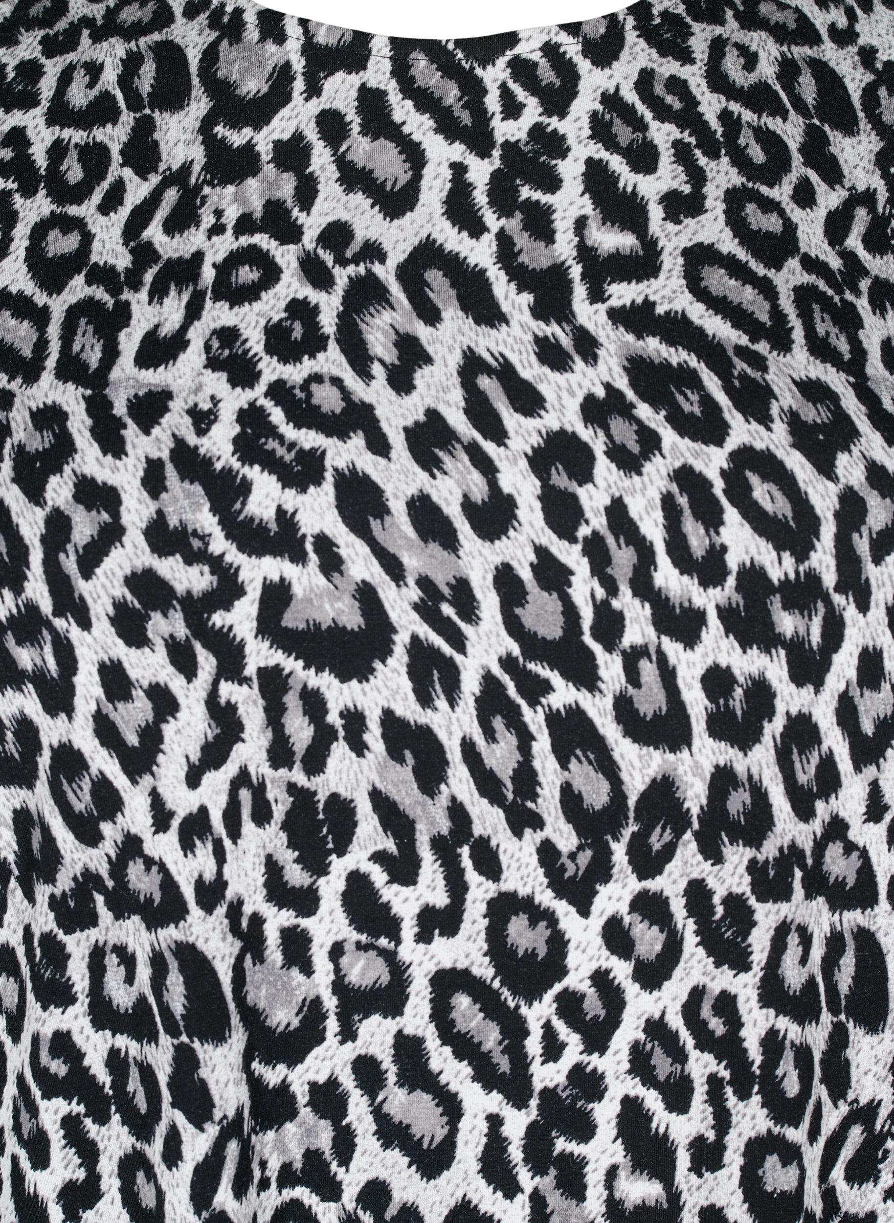 Zizzi Langermet bluse med leopardm&oslash;nster, Gr&aring;, Packshot image number 2