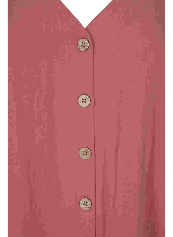 Viskosebluse med knapper og V-hals, Withered Rose, Packshot image number 2