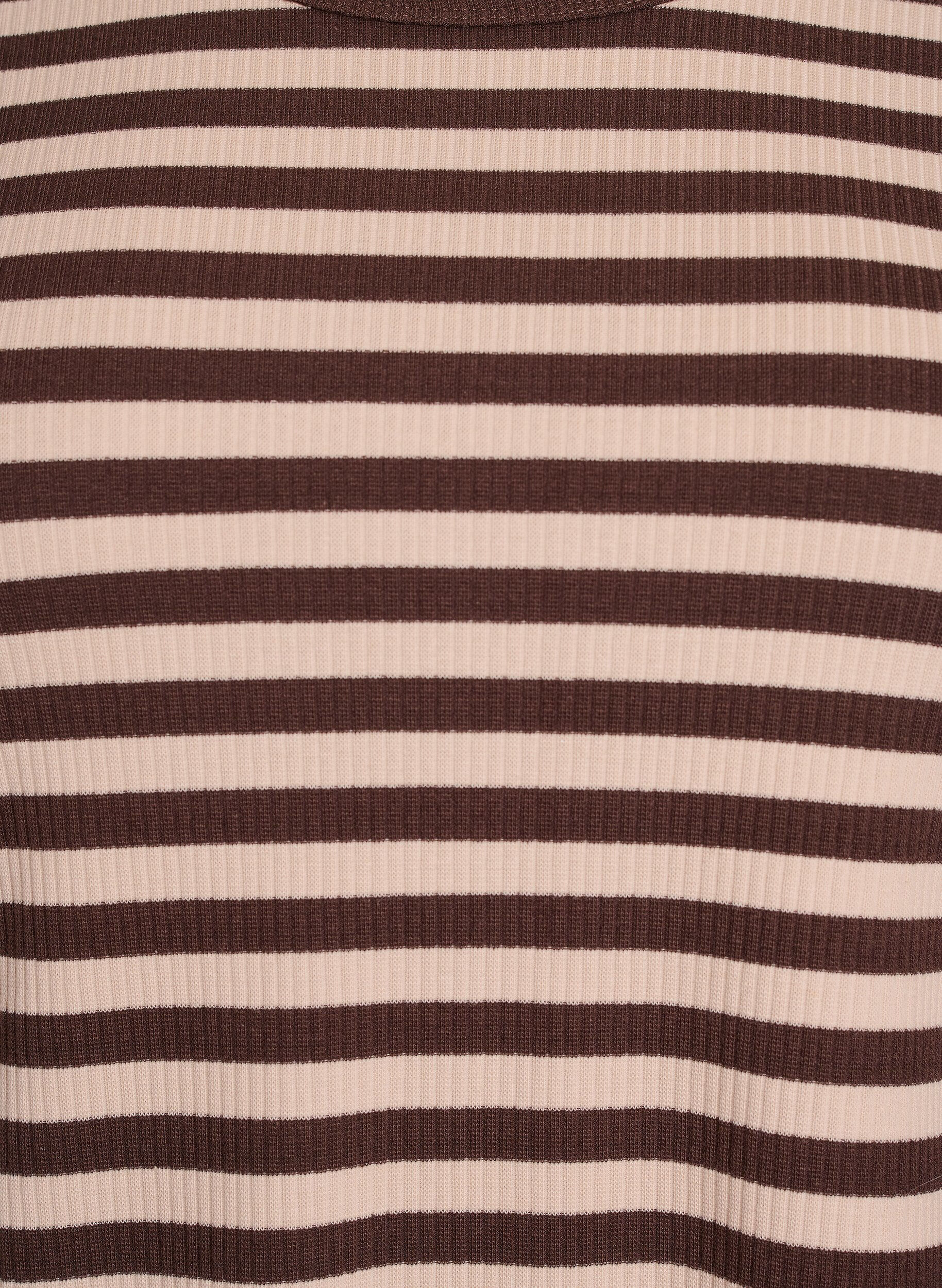 ZizziStripete bluse med lange ermer, Brun, Packshot image number 2