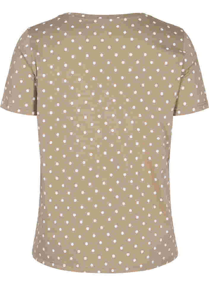 Prikkete T-skjorte i bomull, Desert Taupe W. Dot, Packshot image number 1