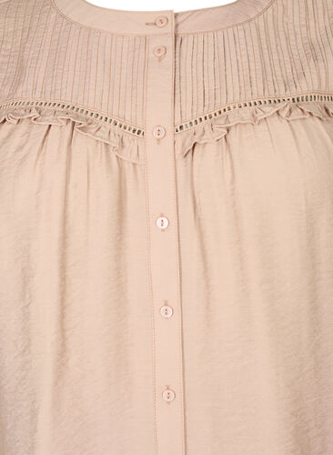Skjortebluse med volanger og folder, Stucco, Packshot image number 2