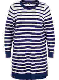 Stripete strikkekjole med lange ermer, Peacoat W. Stripes