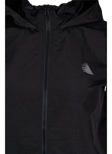 Treningsjakke med refleks og justerbar bunn, Black w. Reflex, Packshot image number 2