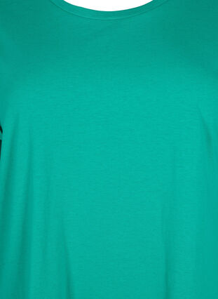 Kortermet T-skjorte i bomullsblanding, Emerald Green, Packshot image number 2