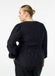 Bluse med smokk og lange ermer, Svart, Model image number 2