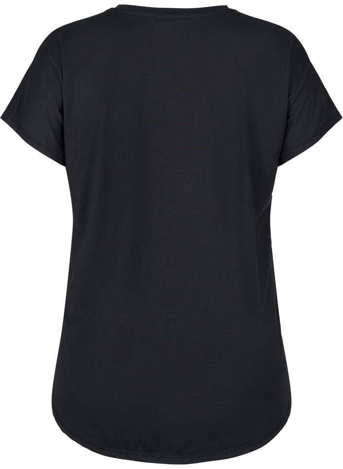 T-skjorte til trening med V-hals, Black, Packshot