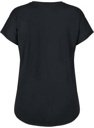 Zizzi Kortermet trenings-t-skjorte med v-hals, Black, Packshot image number 1