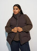 Kort puffvest med h&oslash;y krage, Brun, Model image number 0