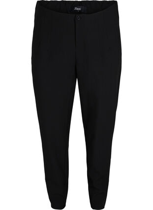 Klassiske bukser med høyt liv, Black, Packshot image number 0