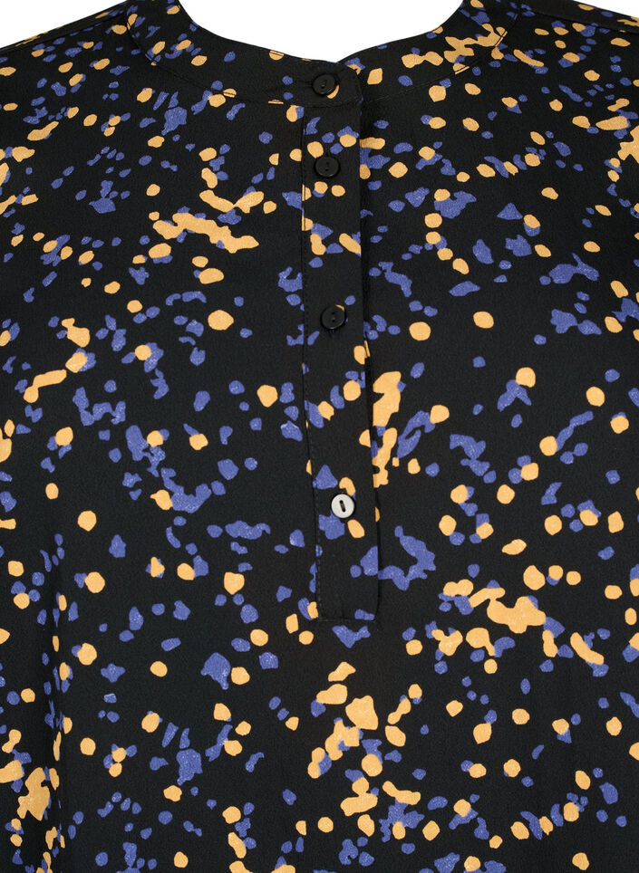 Tunika med FLASH-trykk og lange ermer, Black Splash AOP, Packshot image number 2