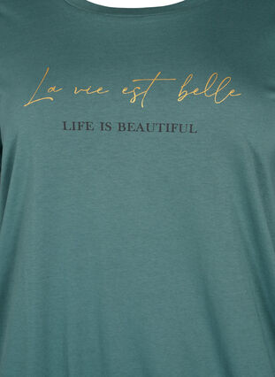Kortermet T-skjorte i bomull med elastisk kant, Sea Pine W. Life, Packshot image number 2