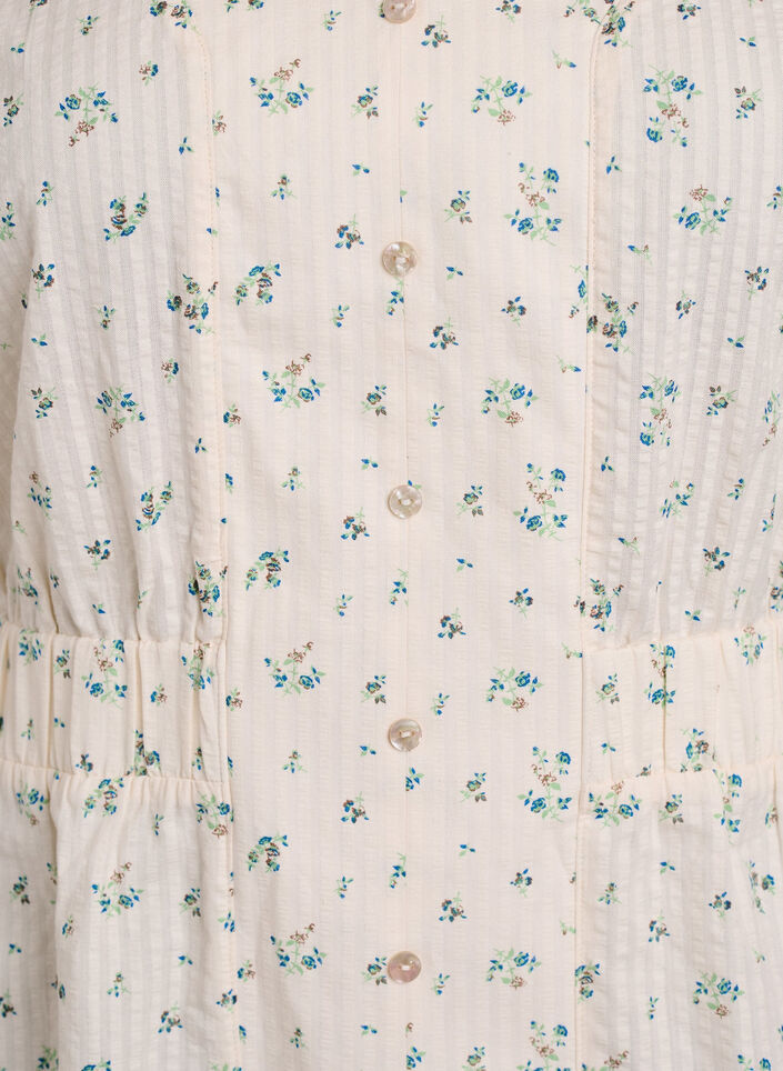 Midikjole med korte ermer og en frontsplitt, Hvit, Packshot image number 2