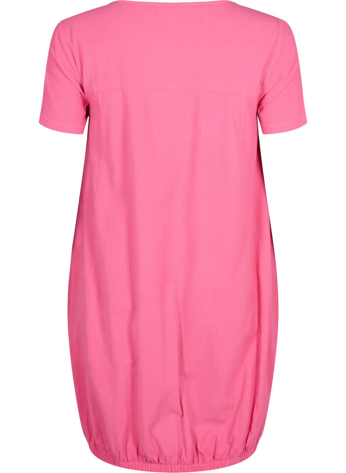 Kortermet bomullskjole, Rosa, Packshot image number 1