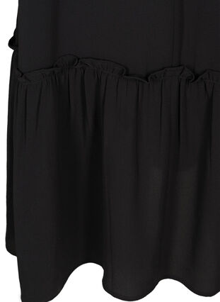 Kort kjole med volangkant, Black, Packshot image number 3