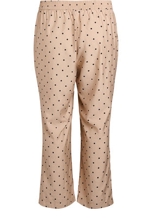 Zizzi Bukser med polkadotter og straight fit ben, Beige, Packshot image number 1