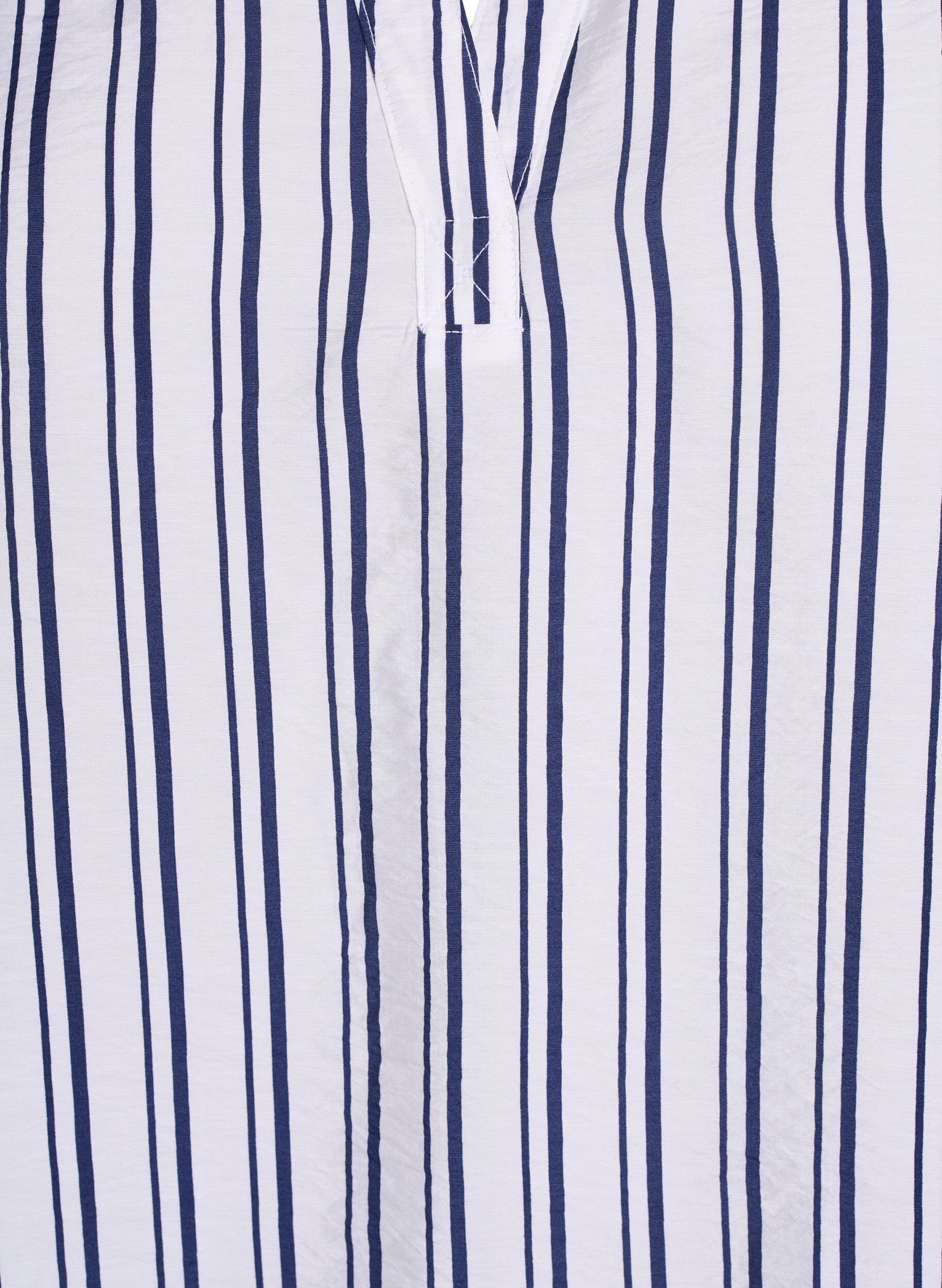 Zizzi FLASH - Stripete skjortebluse med V-hals, Hvit, Packshot image number 2